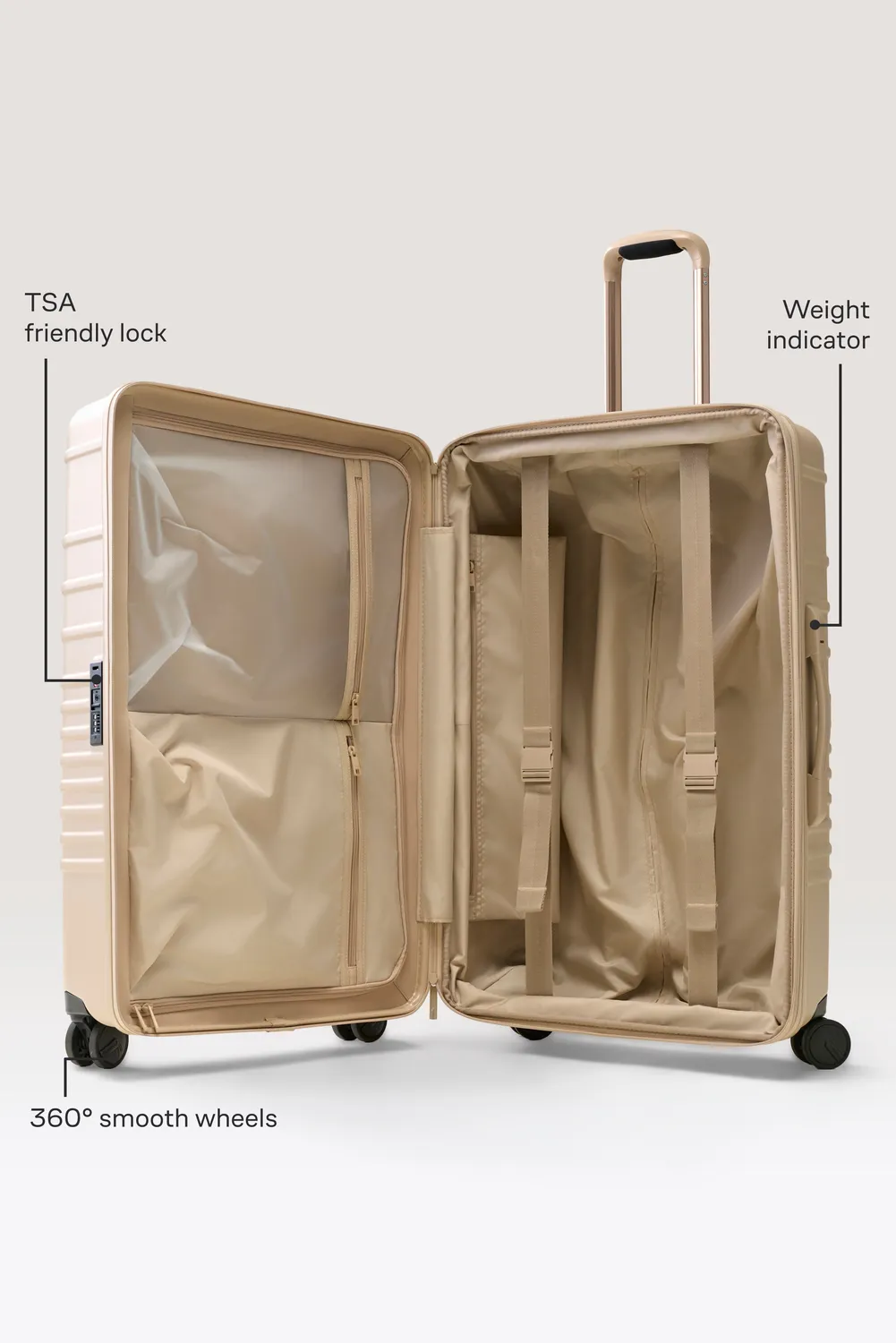 Beis The Large Check-In Roller valigia beige rigida