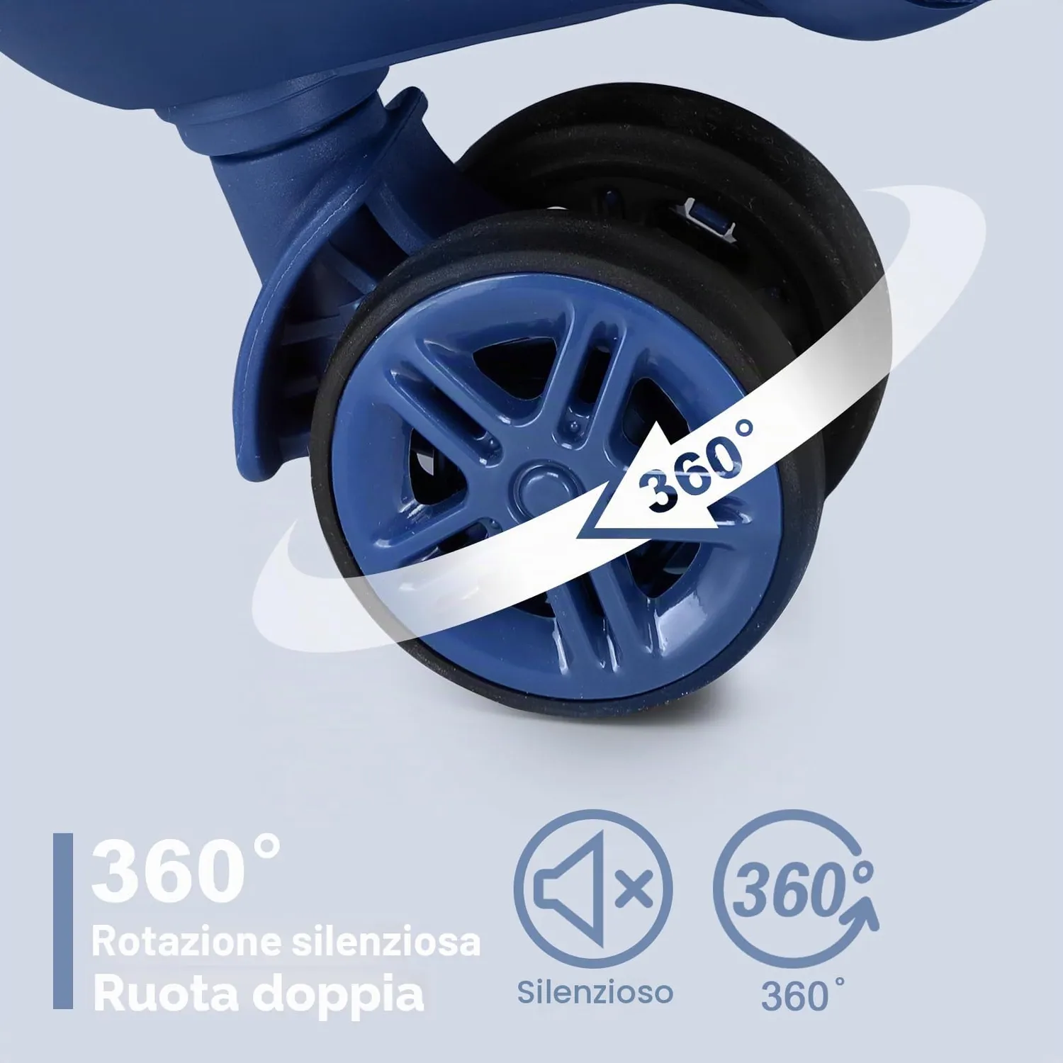 Kono Valigia Rigida 65cm 24" blu marina espandibile