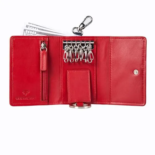 Roncato Madrid Portachiavi Pelle Navy Rosso RFID