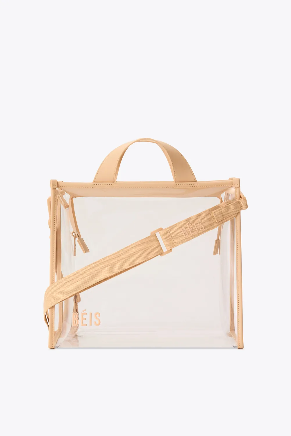 Beis Stadium Tote borsa trasparente beige da stadio