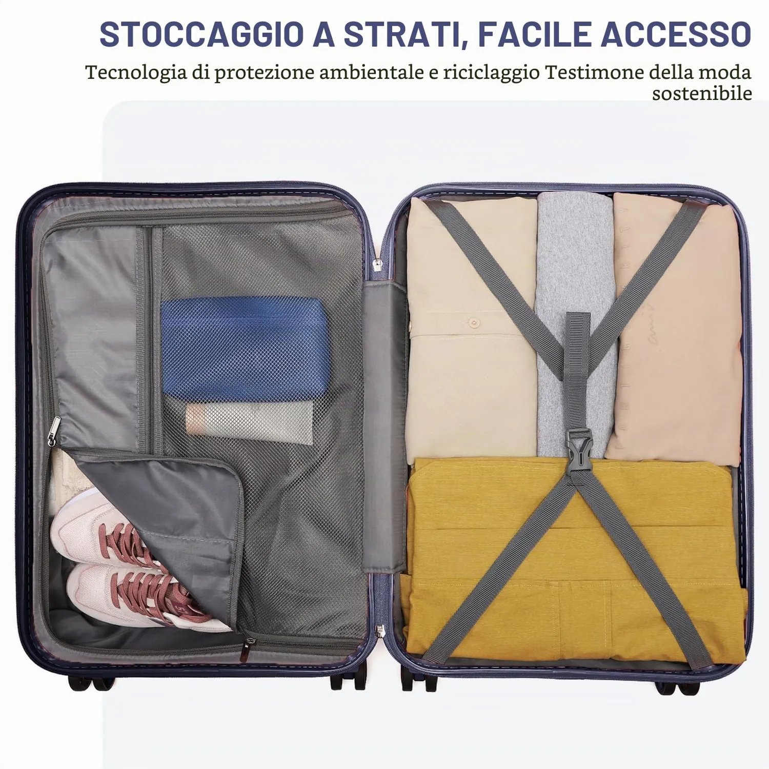 Kono set 2 valigia rigida e beauty marina militare