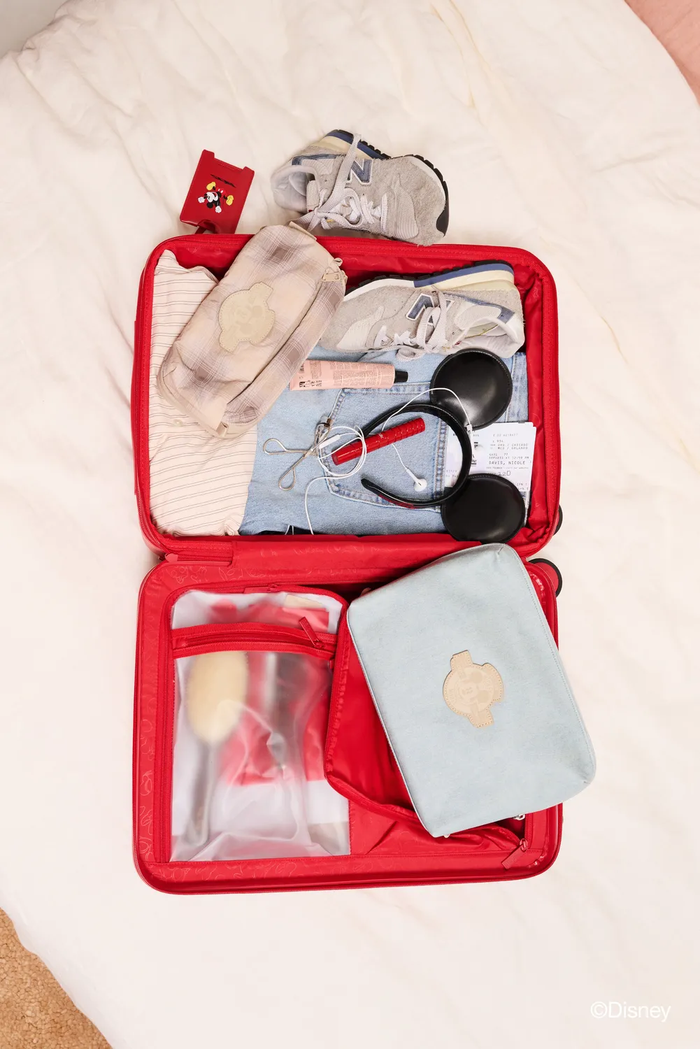 Beis Disney Carry-On Roller trolley bagaglio a mano rosso rigido