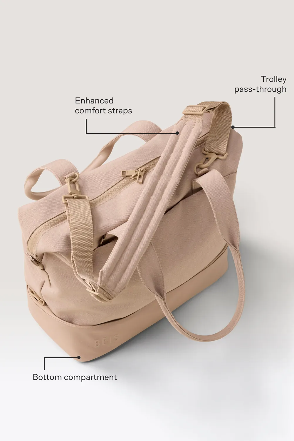 Beis Mini Weekender borsa beige scomparto scarpe