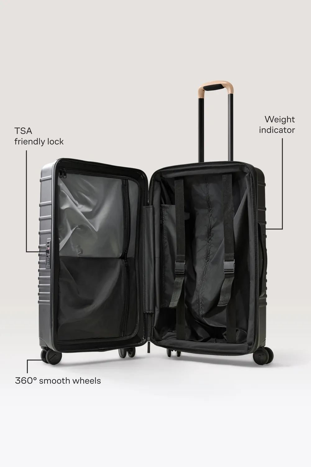 Beis The Medium Check-In Roller valigia nera rigida