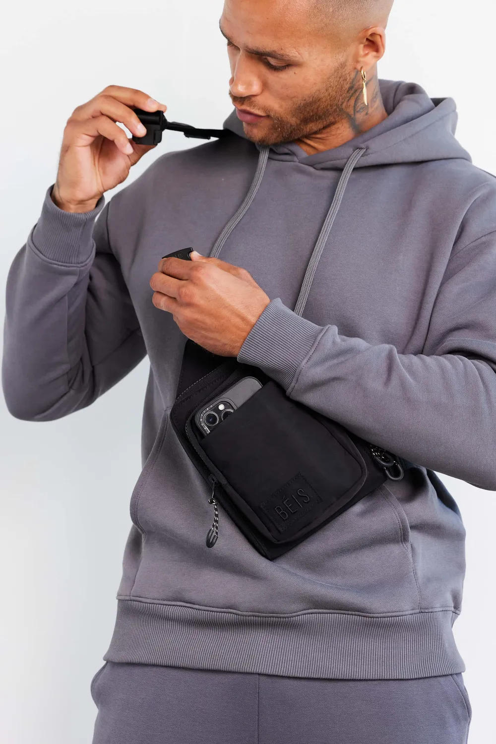 Beis Sport Sling tracolla nero sportiva