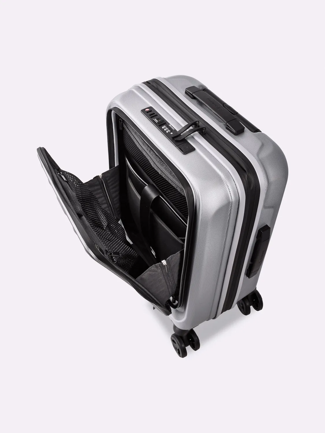 Eminent Kapstadt Premium Edition valigia rigida argento tasca frontale
