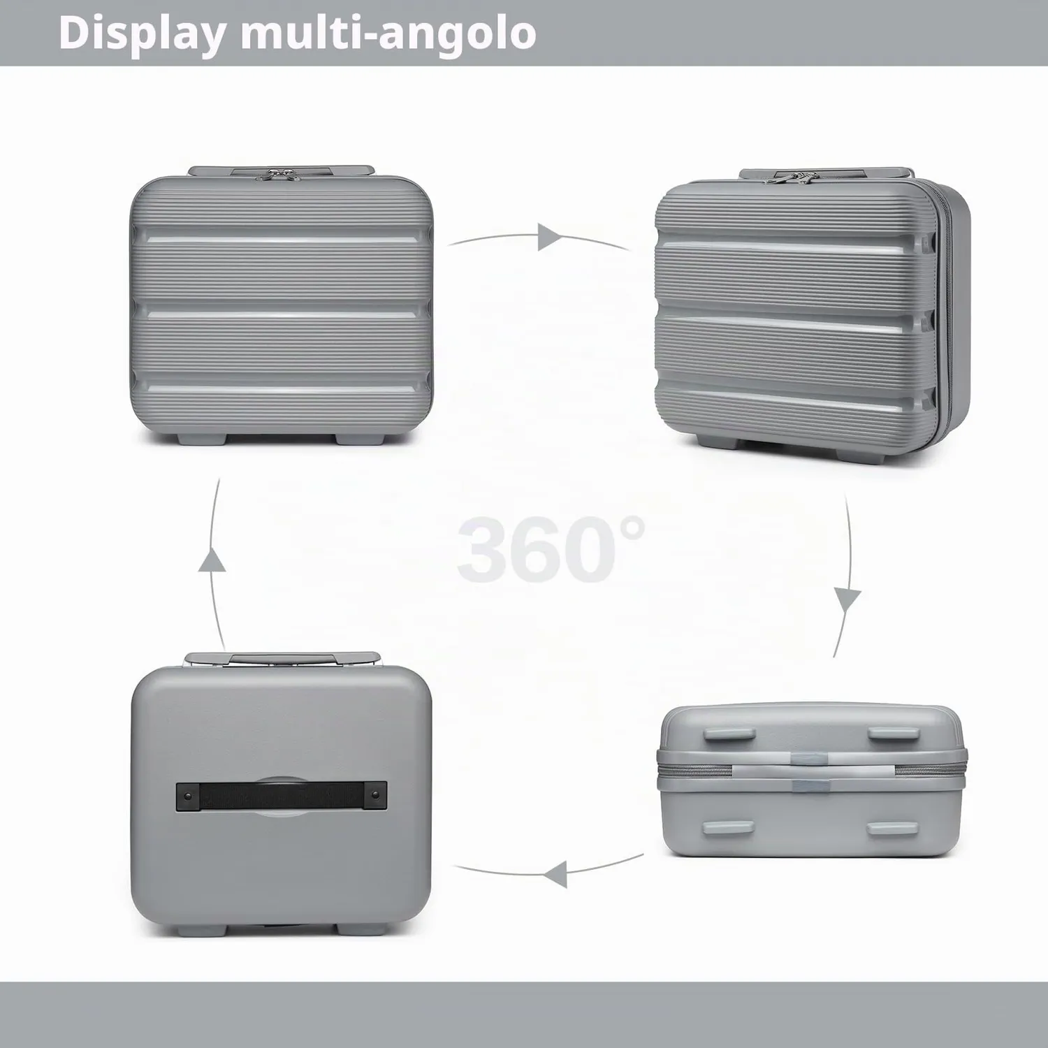 Kono beauty case rigido grigio 15 litri polipropilene