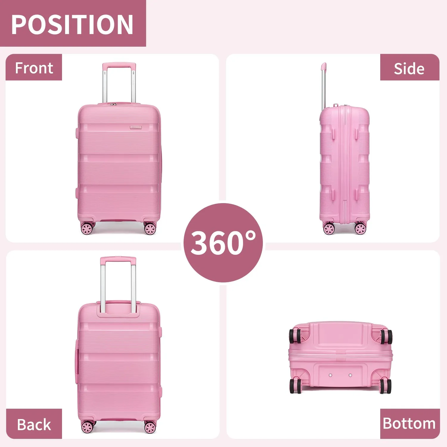 Kono Valigia Polipropilene 28" 76x49x30 rosa 100L YKK