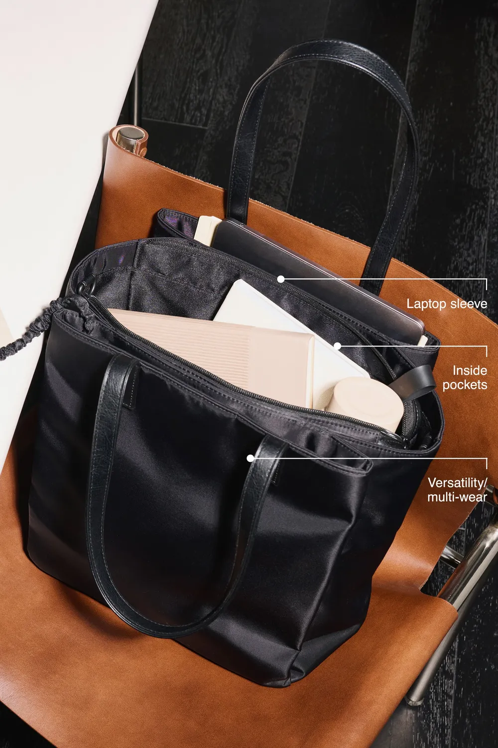 Beis Commuter Tote borsa nera nylon