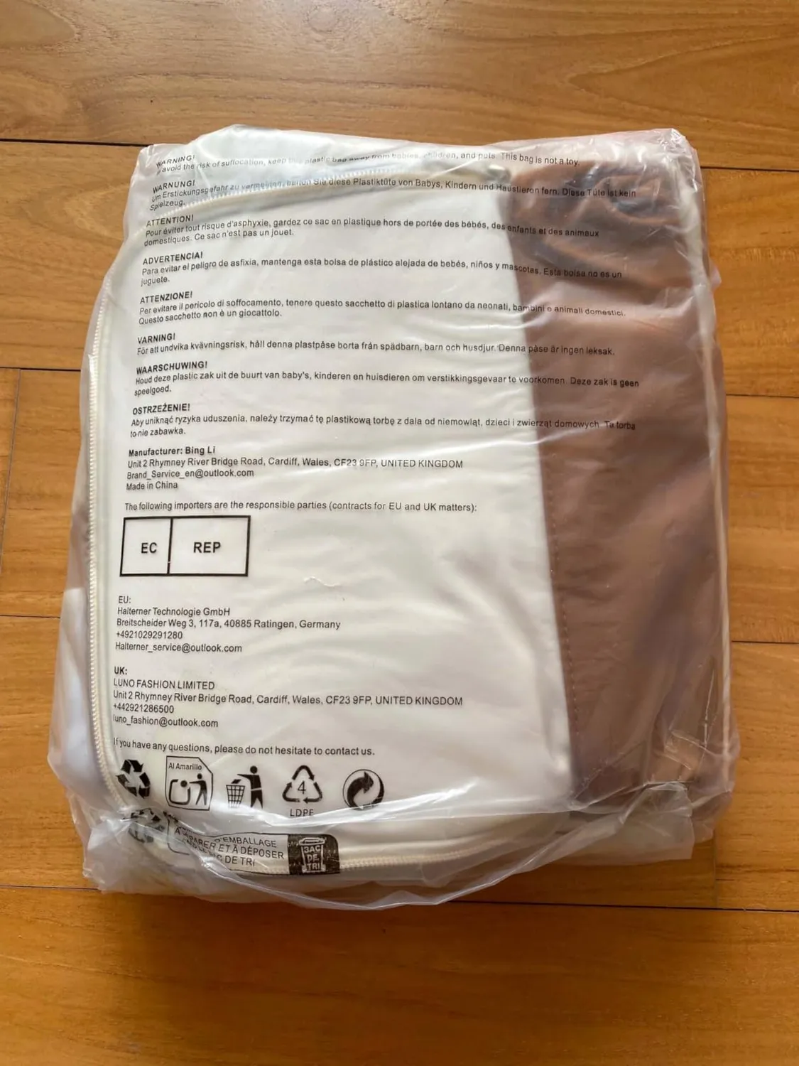 Kono Zaino Porta PC 15,6" Antifurto USB Viola/Marrone