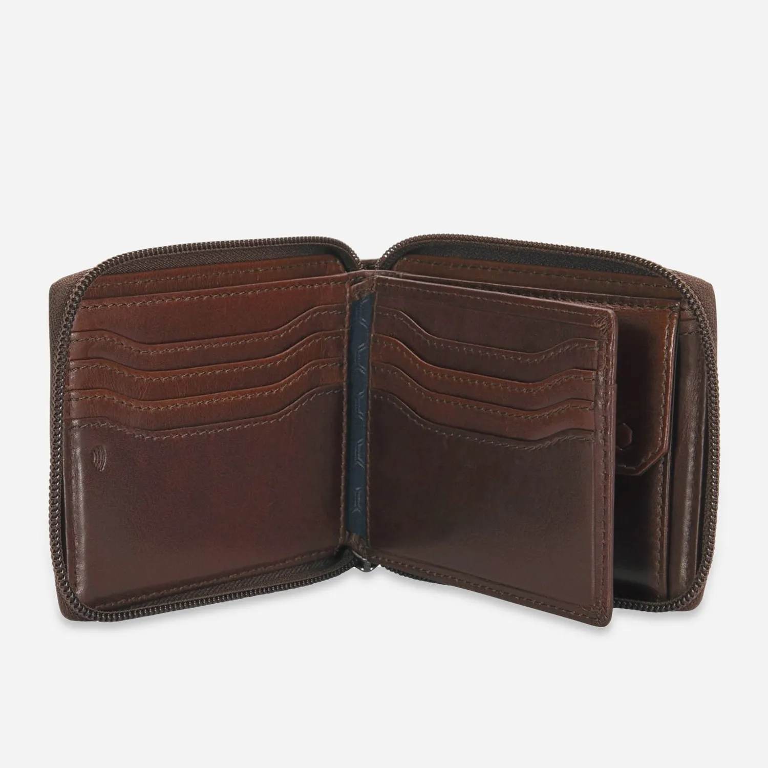 Jekyll & Hide Texas Zip Around portafoglio nero RFID uomo