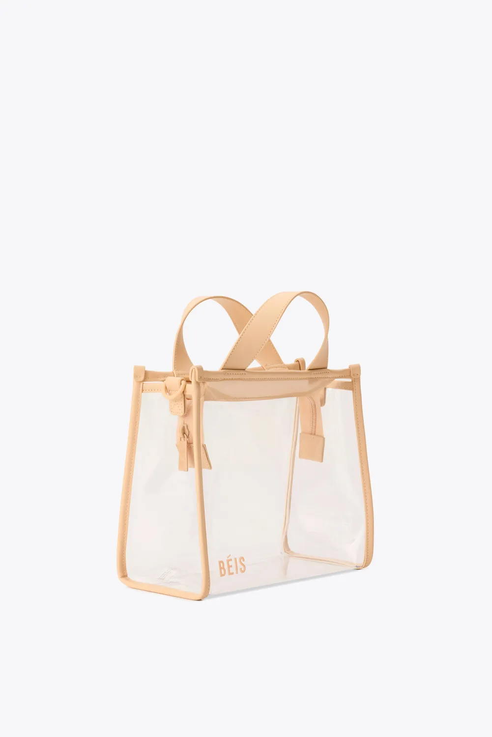 Beis Stadium borsa tracolla trasparente PVC beige