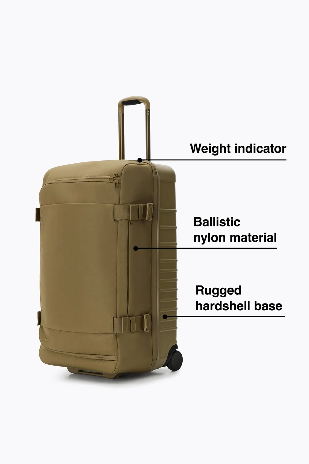 Beis Pro Rolling Duffle Borsone con Ruote Kaki Ibrido