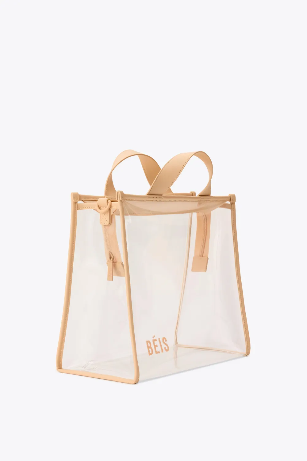 Beis Stadium Tote borsa trasparente beige da stadio