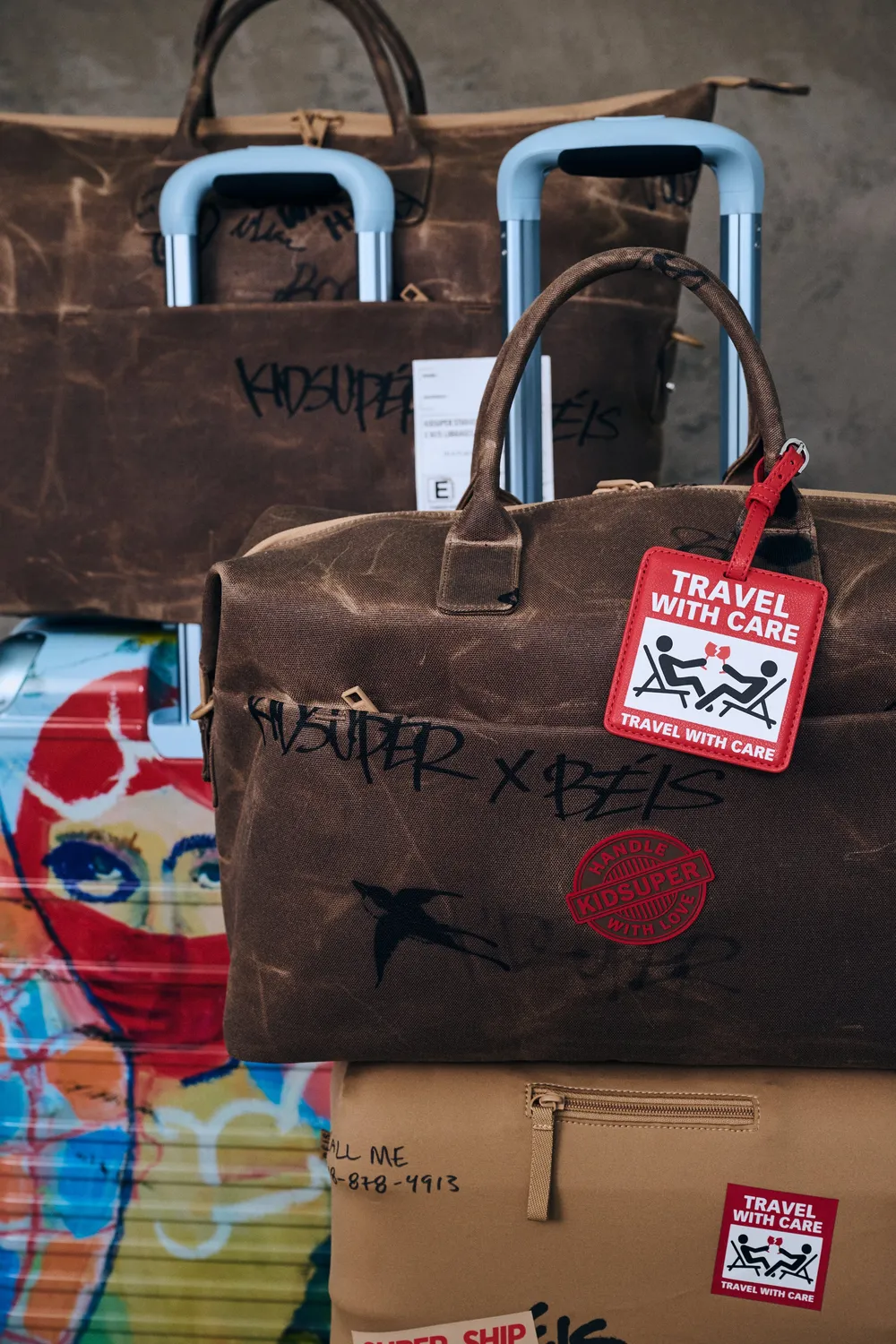 Beis KidSuper Luggage Tag etichetta rossa