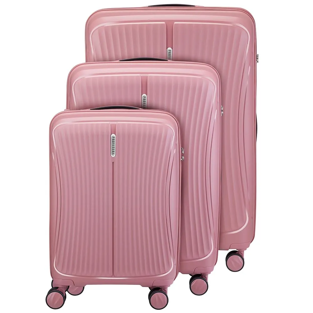 Provitera Set 3 Valigie Rigide Rosa ABS 90 Litri