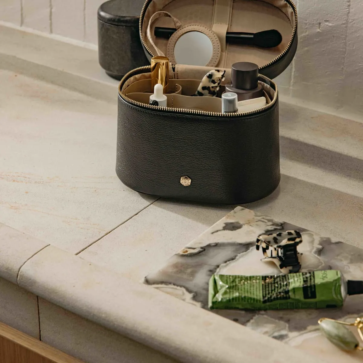 Jekyll & Hide Geneva Vanity beauty case pelle Nera rigido