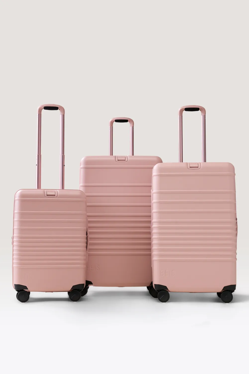 Beis The 3 Piece Luggage Set 3 trolley rosa guscio rigido
