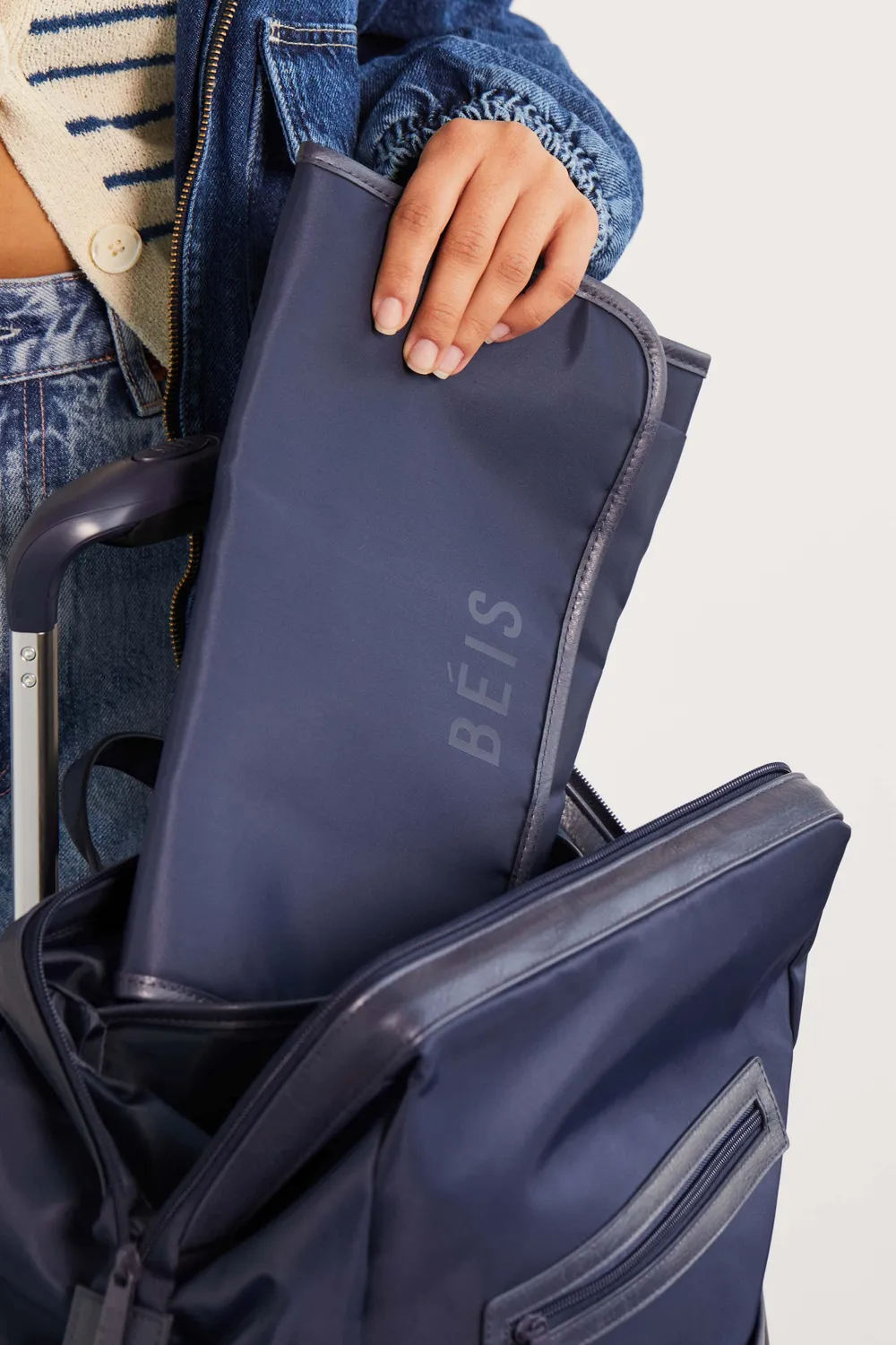 Beis Backpack Diaper Bag zaino fasciatoio blu navy con fasciatoio