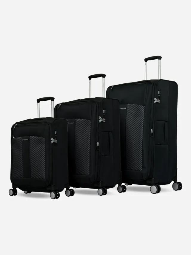 Eminent Columbus Set 3 valigie nero espandibile