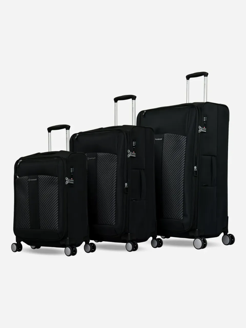 Eminent Columbus Set 3 valigie nero espandibile