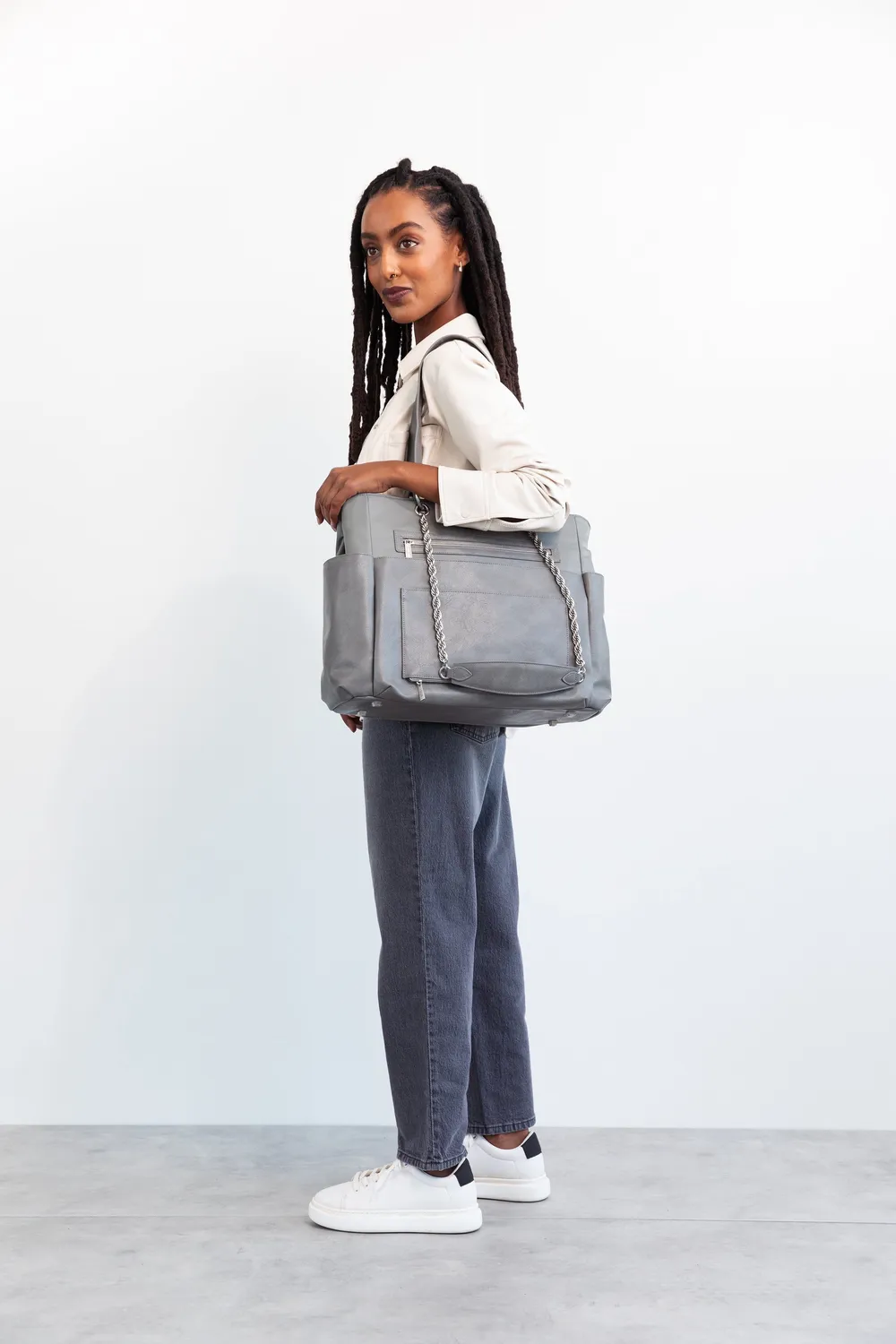 Beis The Diaper Bag borsa fasciatoio grigio 4 tracolle