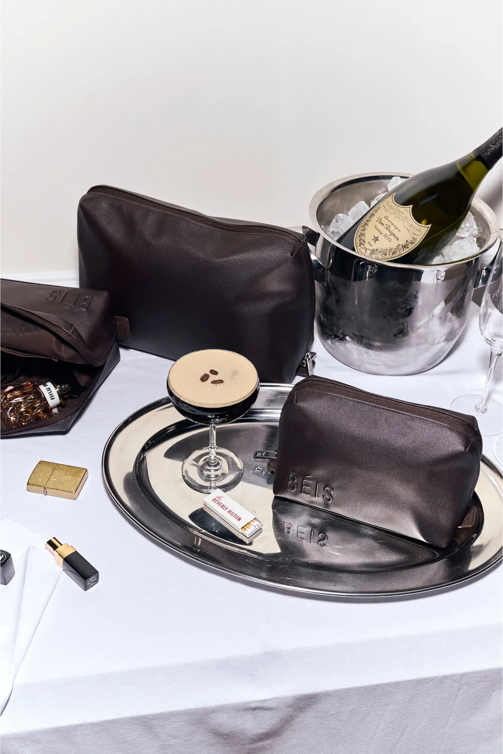 Beis Large Cosmetic Pouch pochette Espresso grande