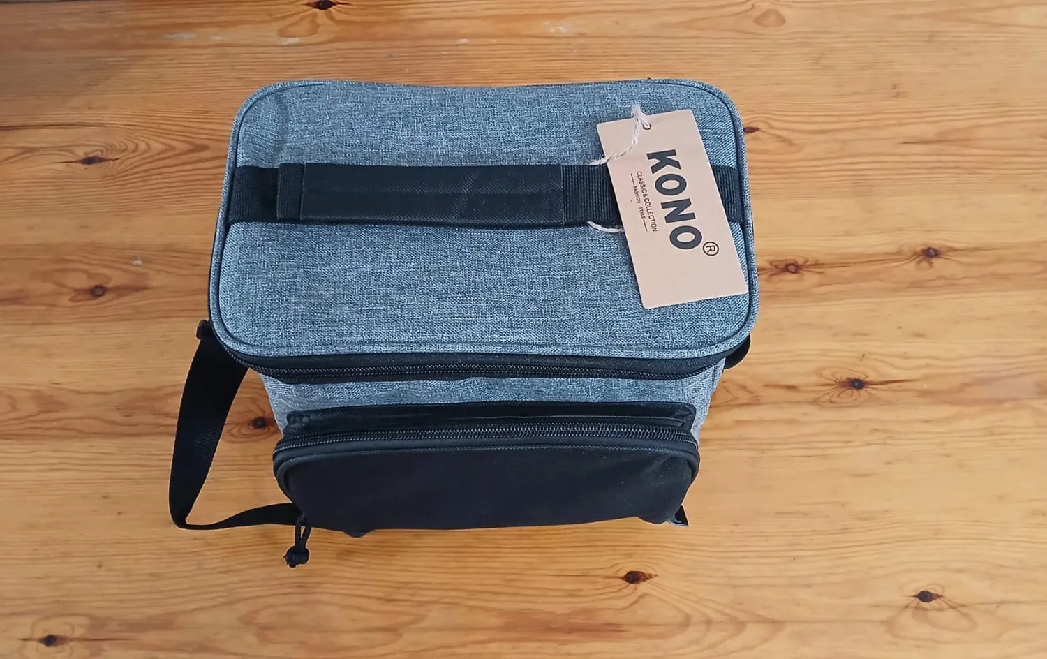 Kono Borsa Termica 9L Grigio Nero Porta Pranzo Isolata