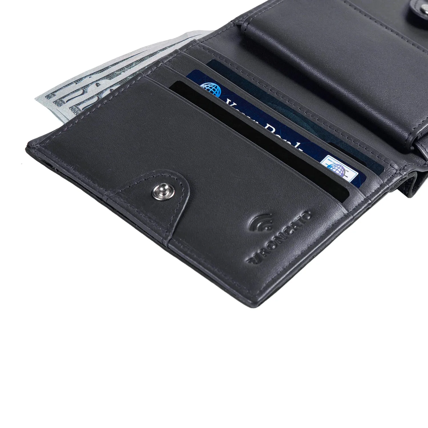Roncato Sidney portafogli uomo pelle blu RFID