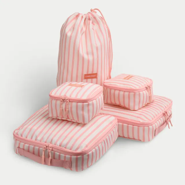 Cabin Max Classic Striped set 5 packing cubes rosa
