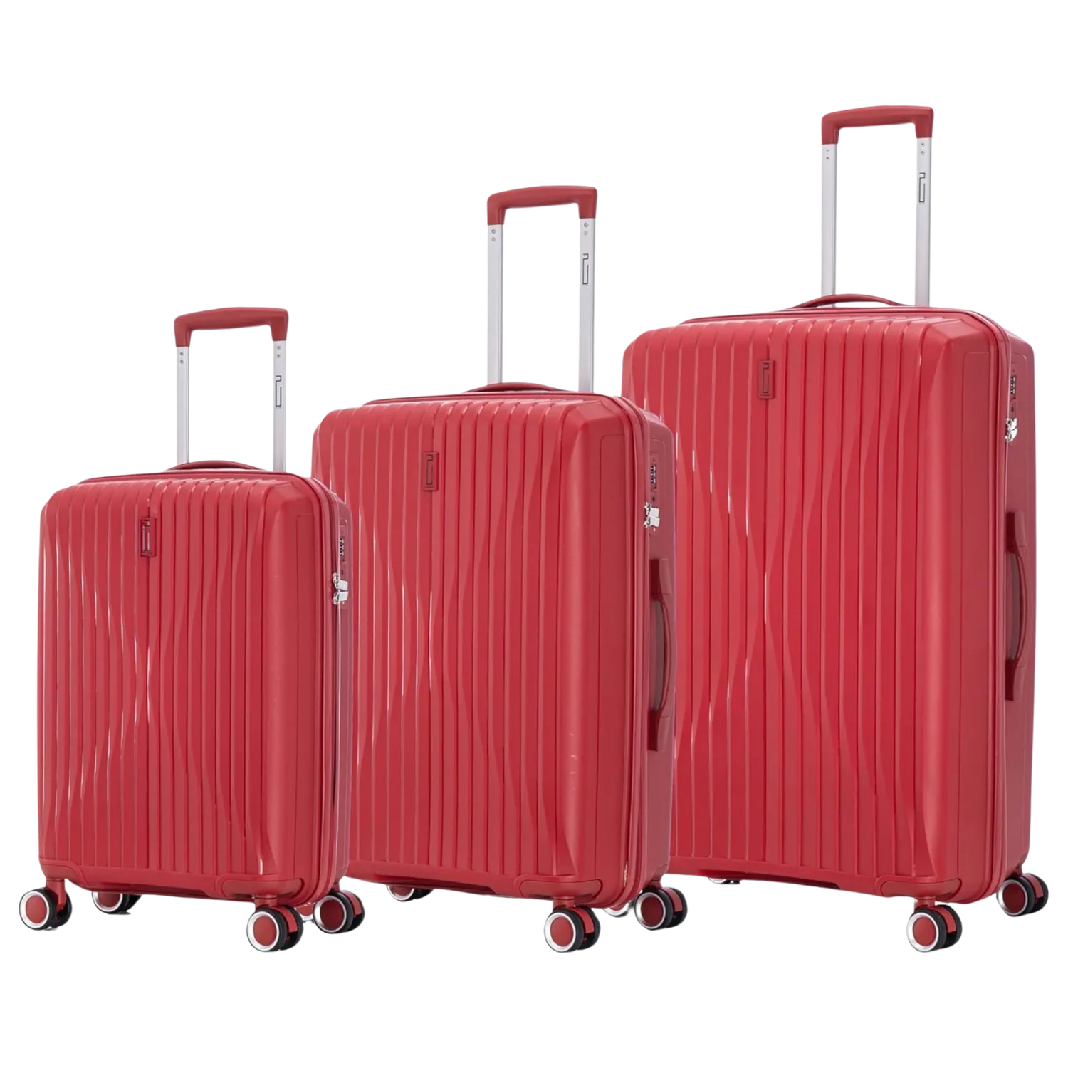 CELIMS SkyCruiser set 3 valigie rosso polipropilene