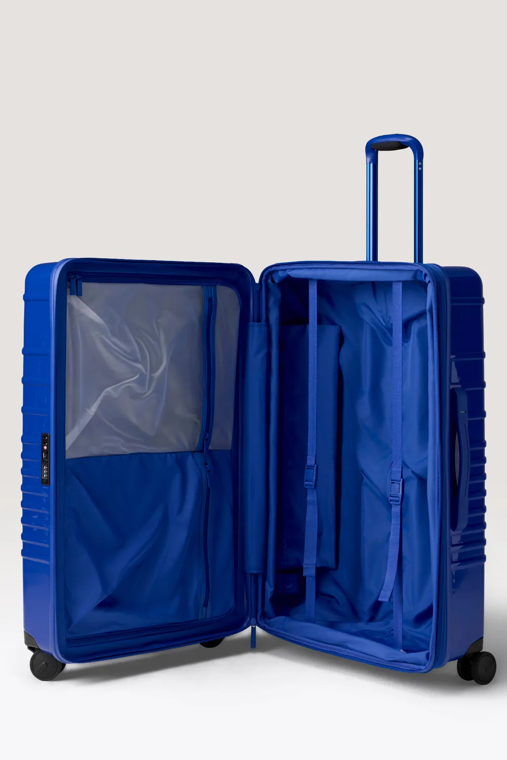 Beis The Large Check-In Roller trolley blu cobalt lucido