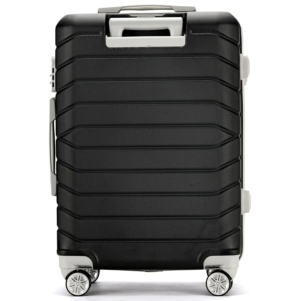 Provitera Set 4 Valigie Rigide ABS Nero + Beauty Case
