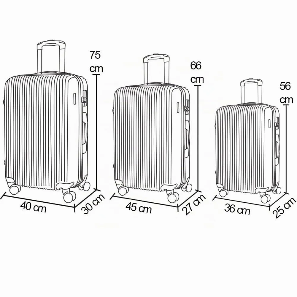 Provitera set 3 valigie rigide ABS beige-marrone