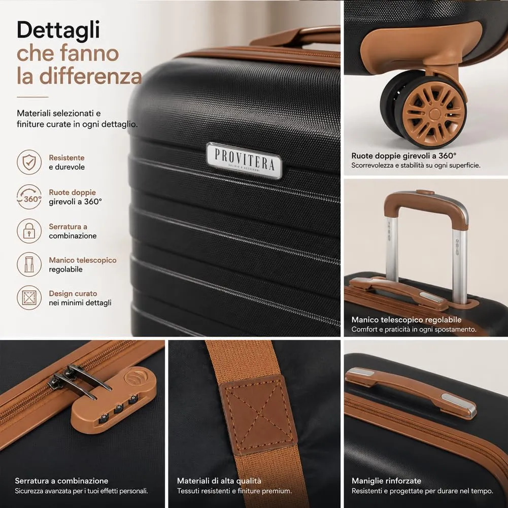 Provitera Family Set 6 Valigie Rigide Nere in ABS