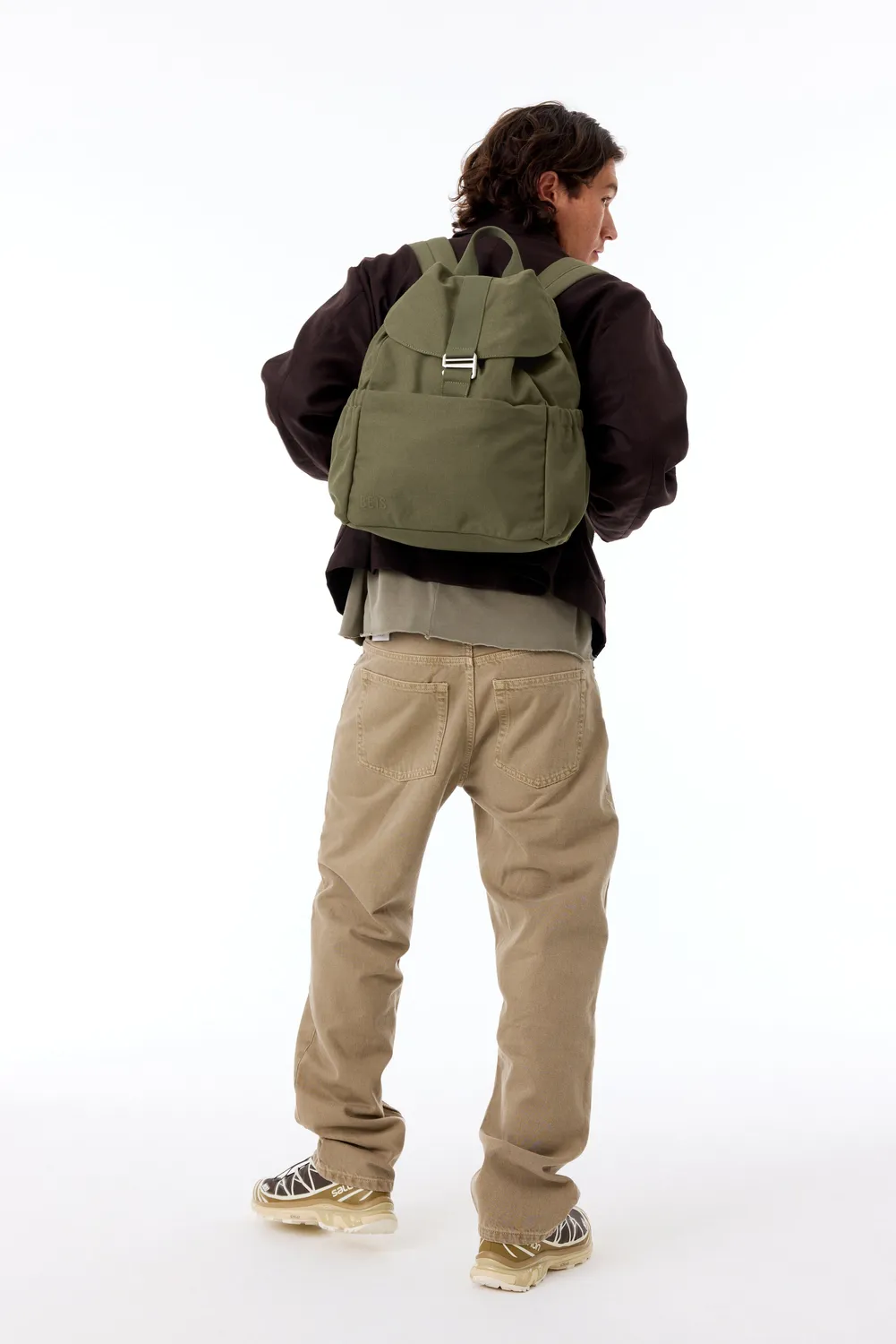 Beis Rucksack zaino Olive porta laptop lavabile