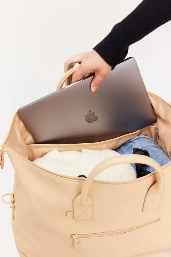 Beis Premium Duffle borsone beige in pelle vegana