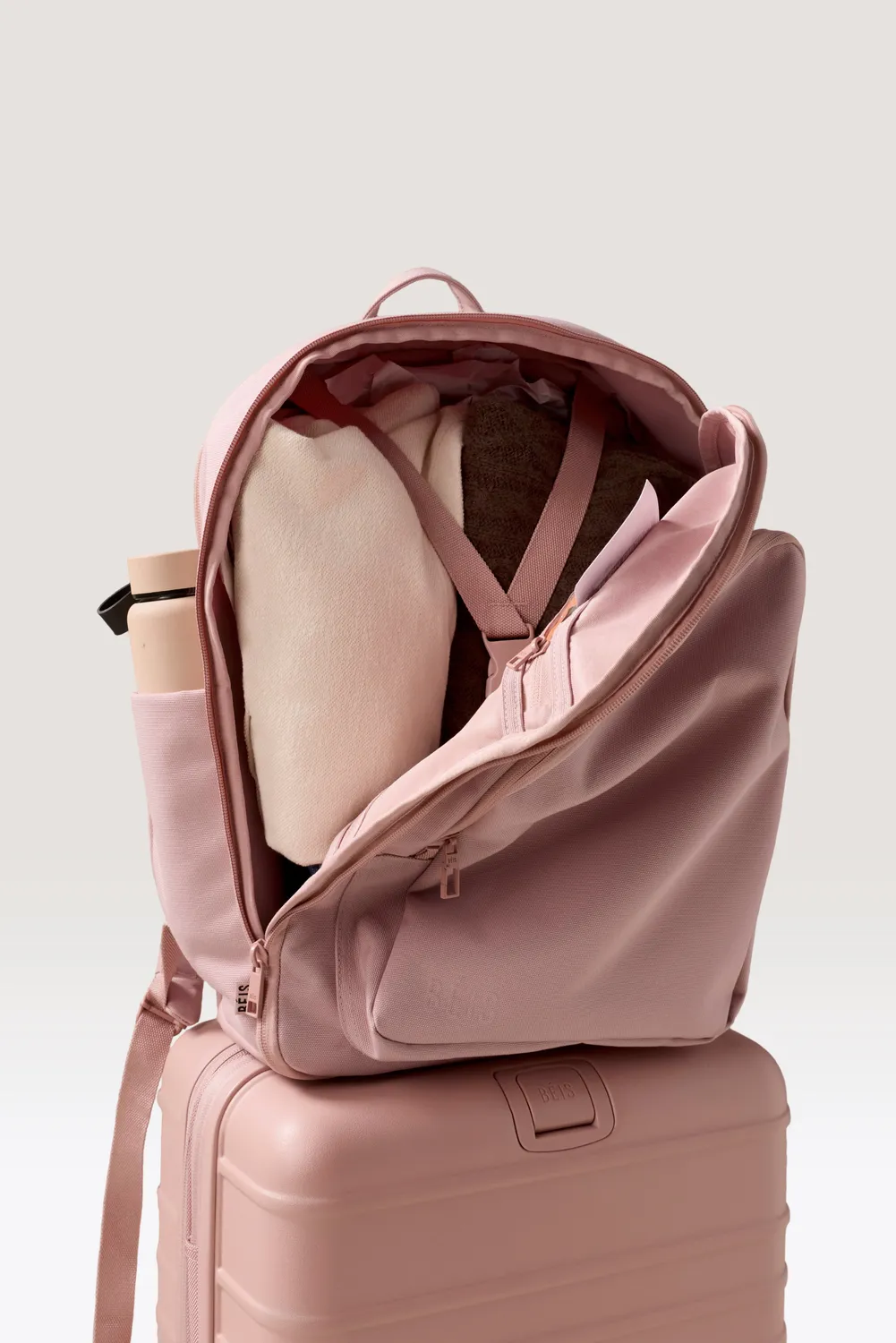 Beis The Travel Backpack zaino rosa Atlas Pink tasca sicura