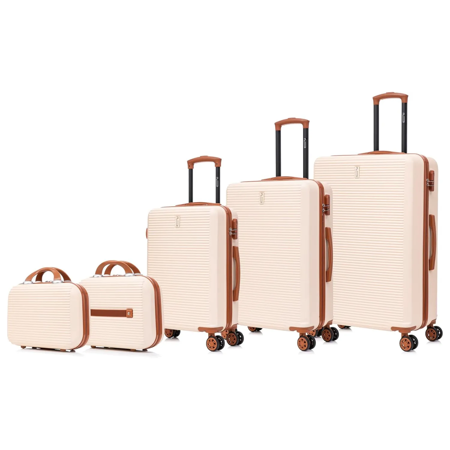 CELIMS Weekend Set 5 Valigie ABS Champagne con Beauty Case