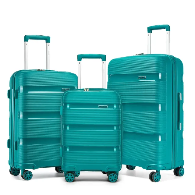 Kono Set 3 Valigie Trolley 55/65/76cm Turchese Rigide PP