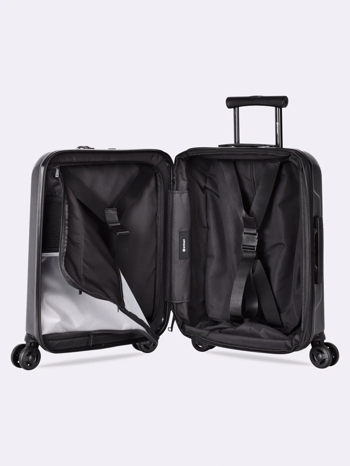 Eminent Kapstadt Premium Edition valigia rigida nero tasca frontale