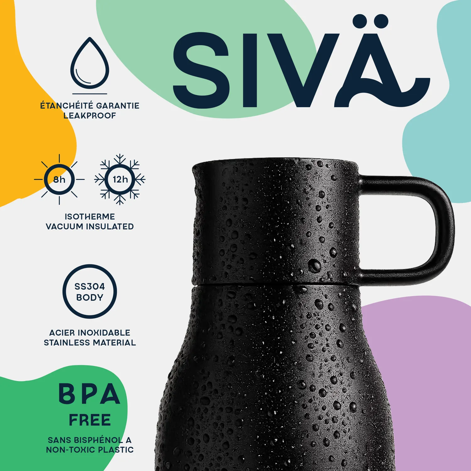 CELIMS Siva 740 ml borraccia termica sabbia con filtro