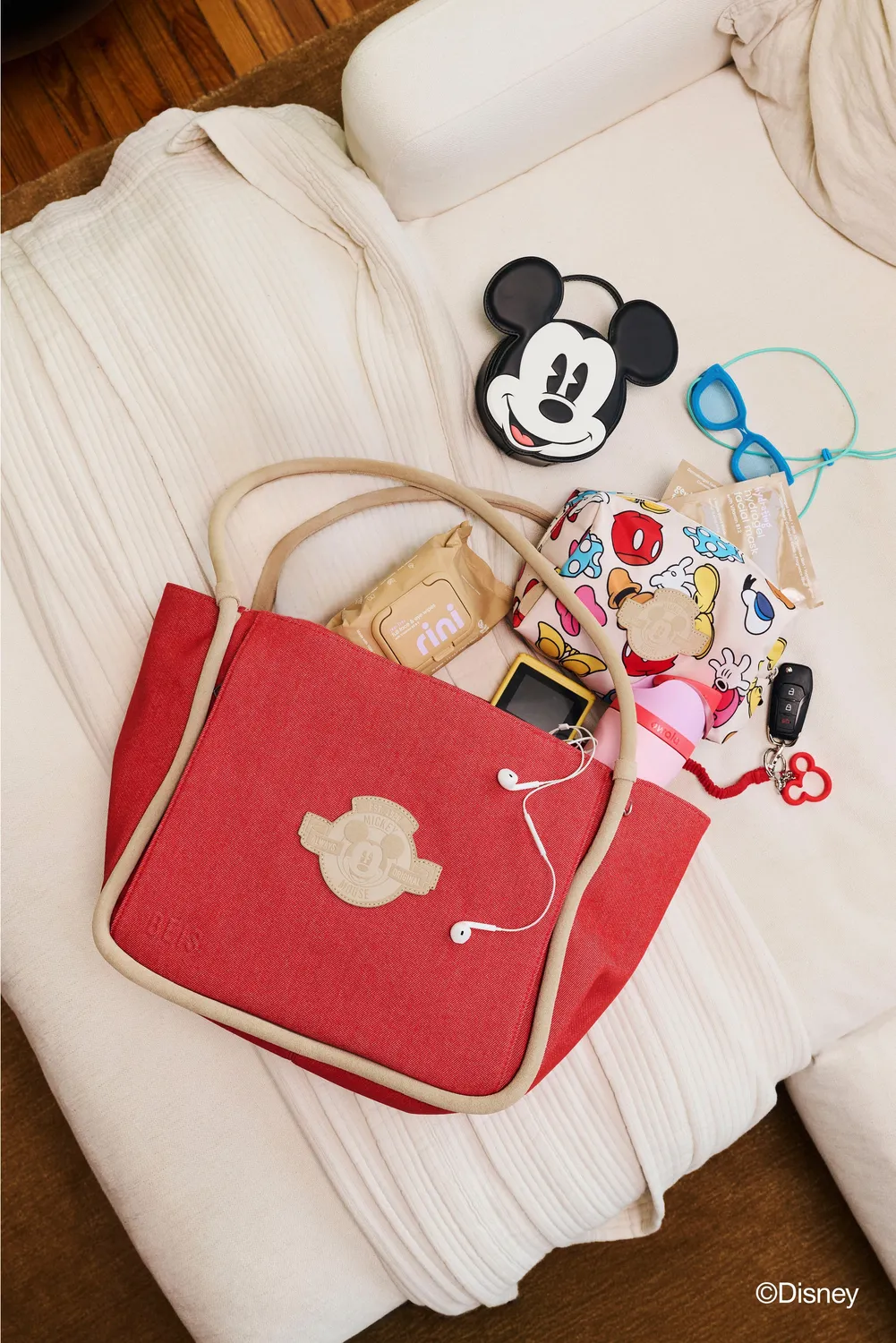 Beis Disney Tote borsa jeans rossa