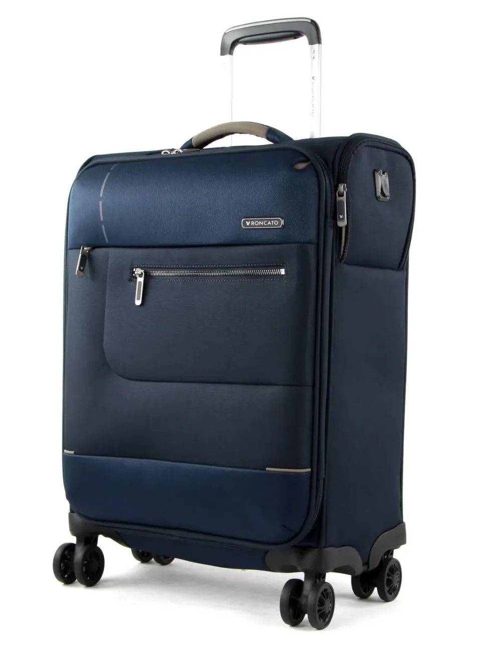 Roncato Sidetrack Trolley Cabina Morbido 4 Ruote Blu Navy con USB