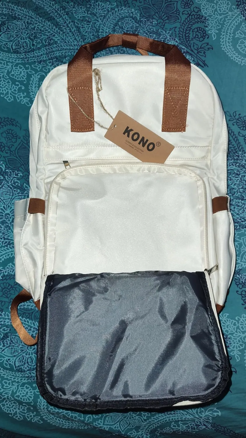 Kono Zaino Porta PC 15,6" Antifurto USB Viola/Marrone