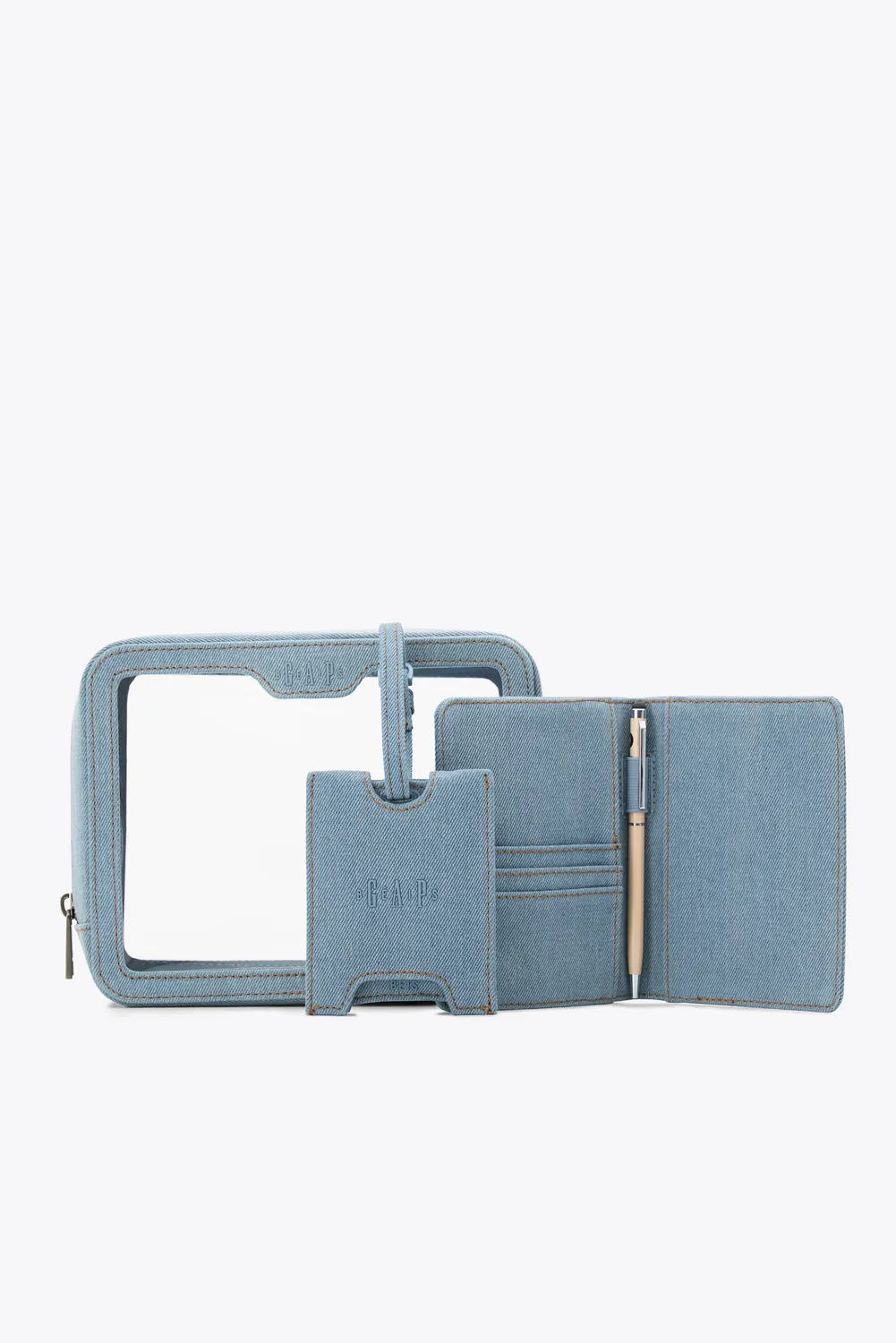 Gap x Beis Set Porta Passaporto Tag Denim Blue