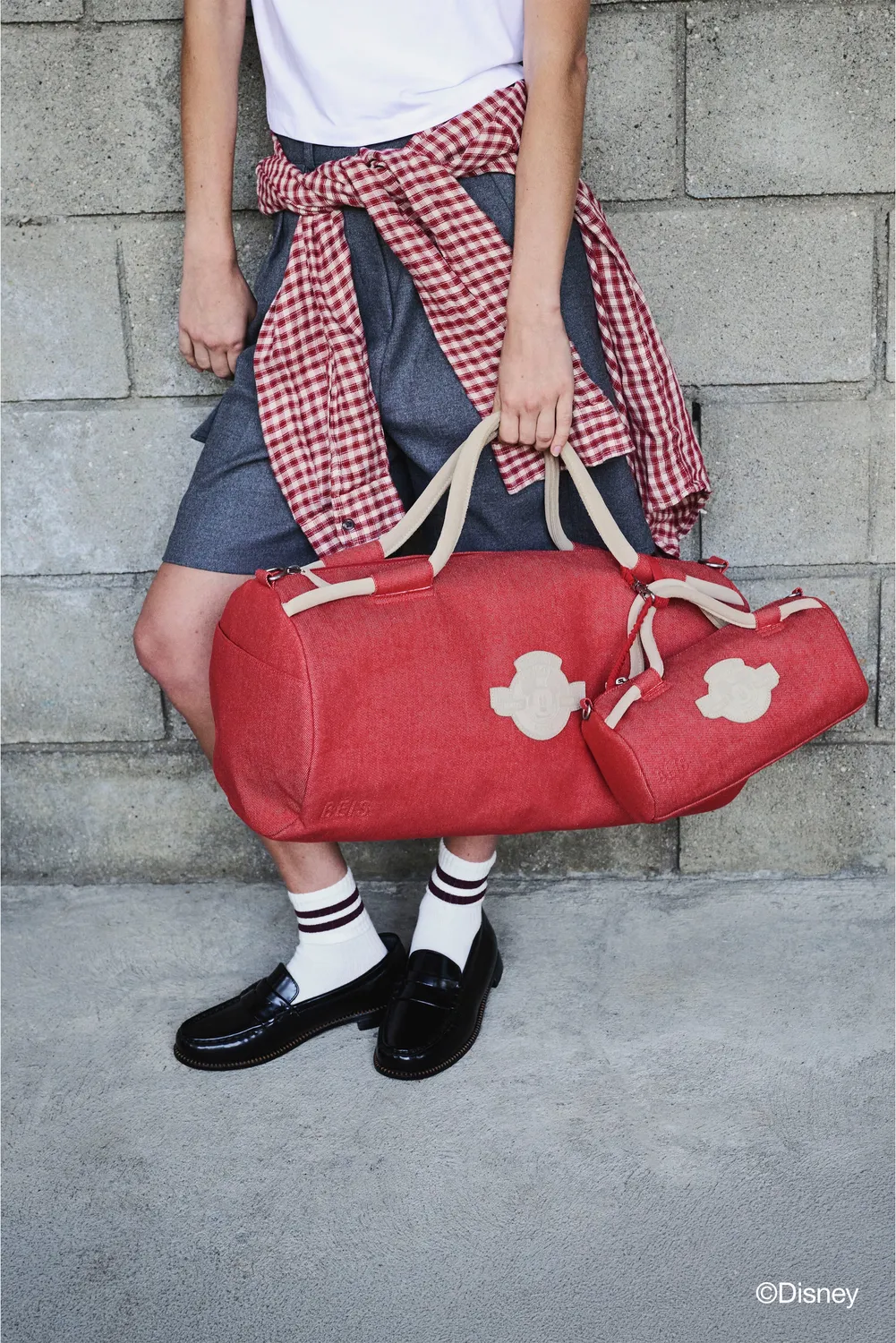 Beis Disney Small Duffle borsone rosso red jeans