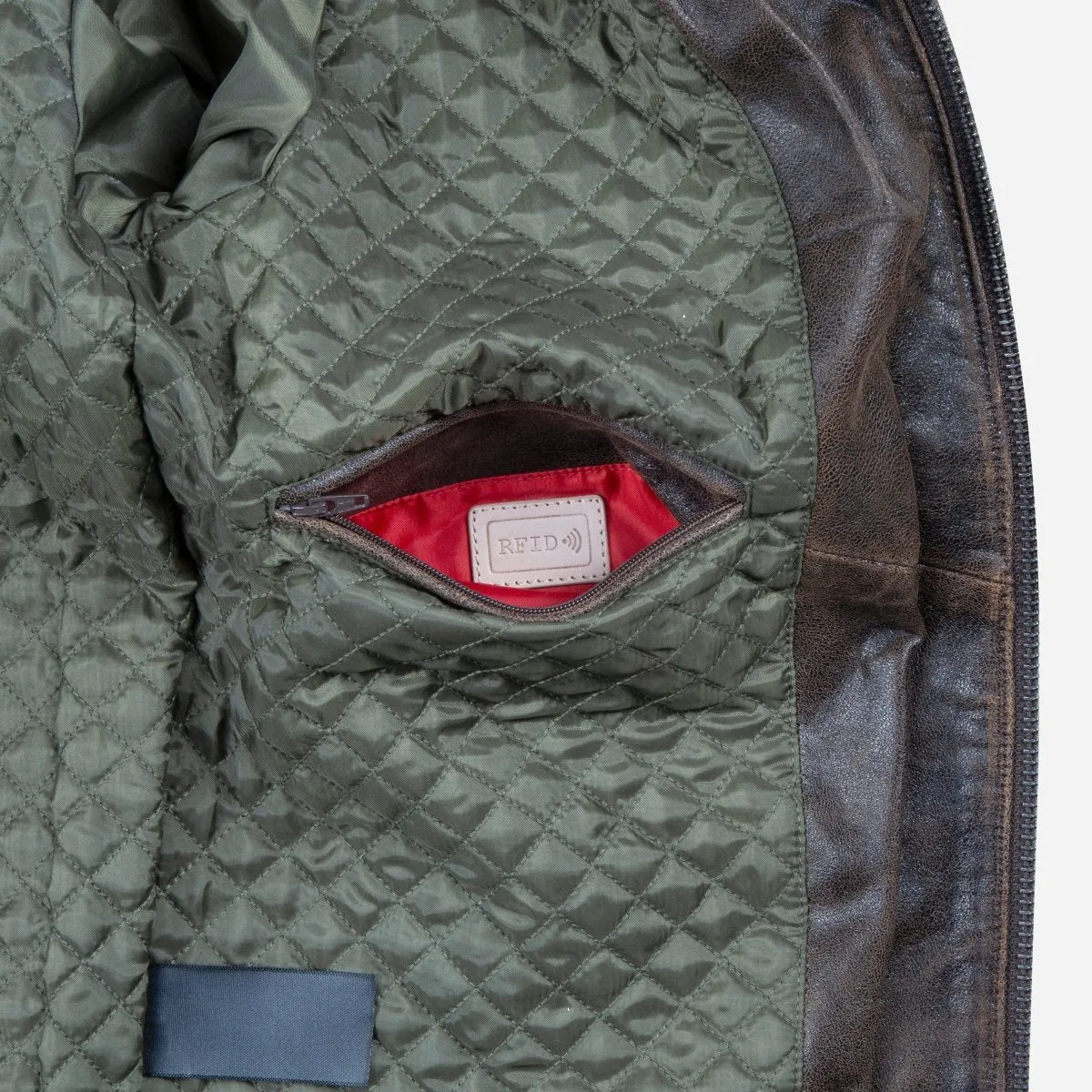 Jekyll & Hide Hudson giacca pelle agnello coffee L