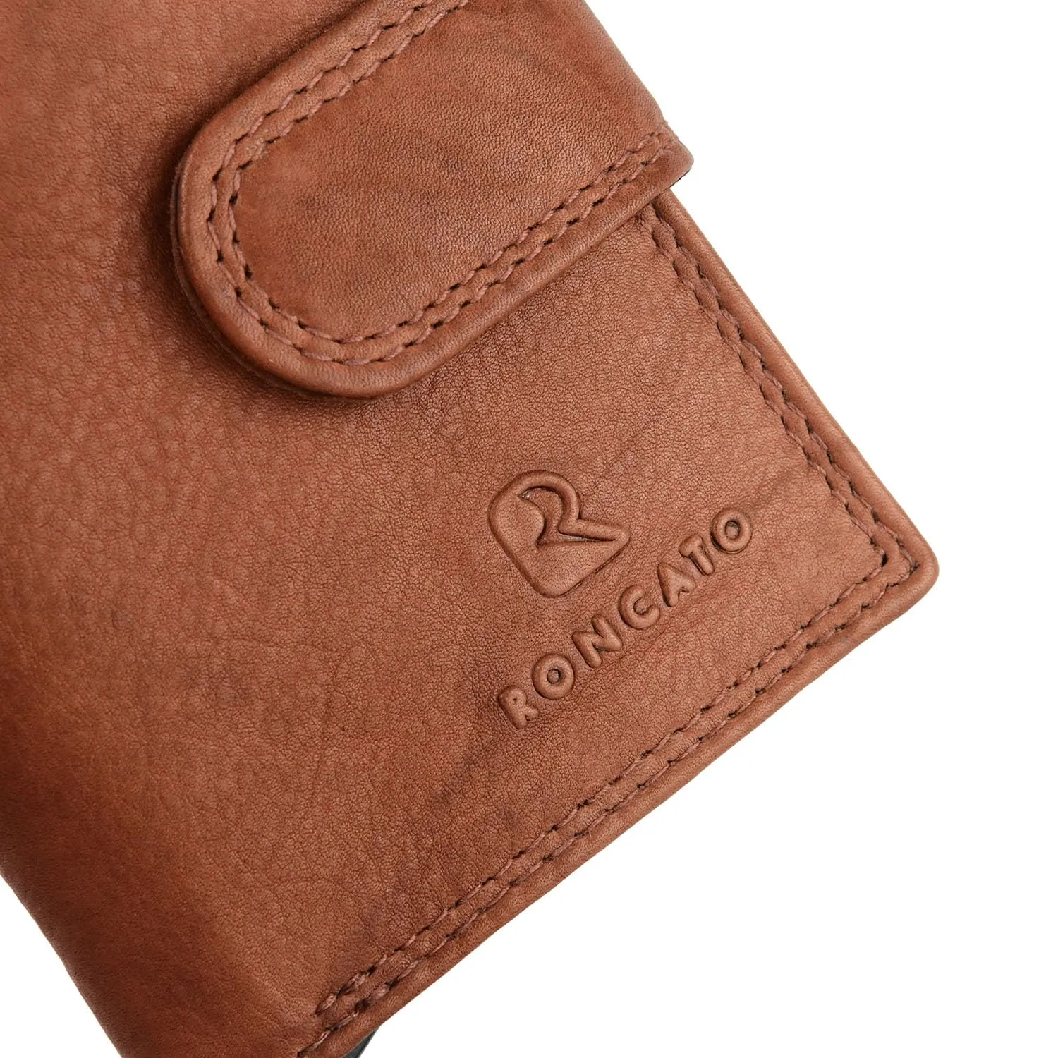 Roncato Portafoglio Uomo Vera Pelle Slim 10 cm con Zip