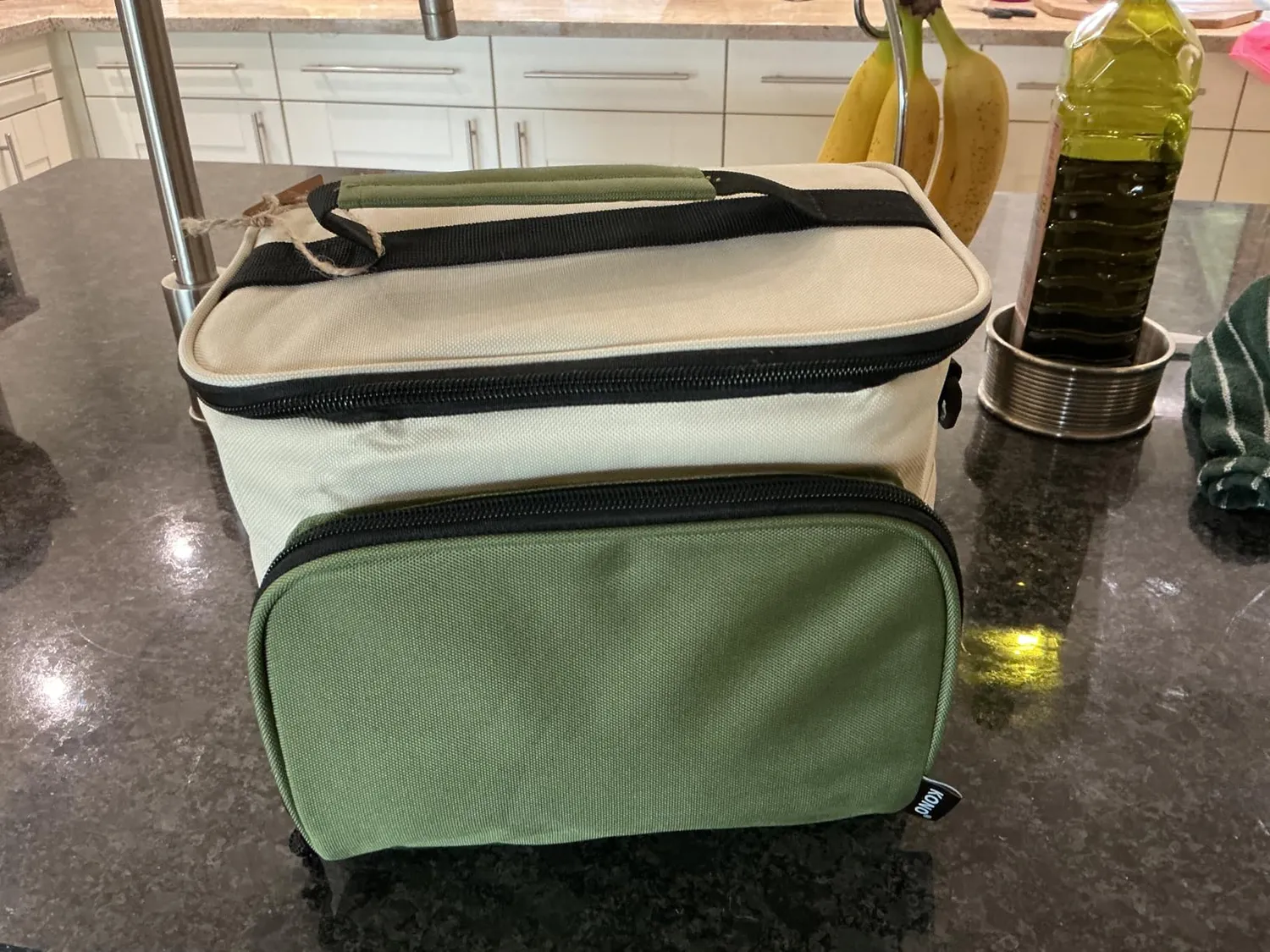 Kono Borsa Termica 9L Grigio Nero Porta Pranzo Isolata